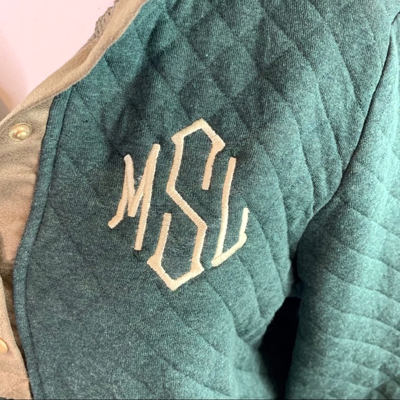 Marley Lilly monogram MLS quilted tunic sweatshirt NWT - Picture 6 of 16